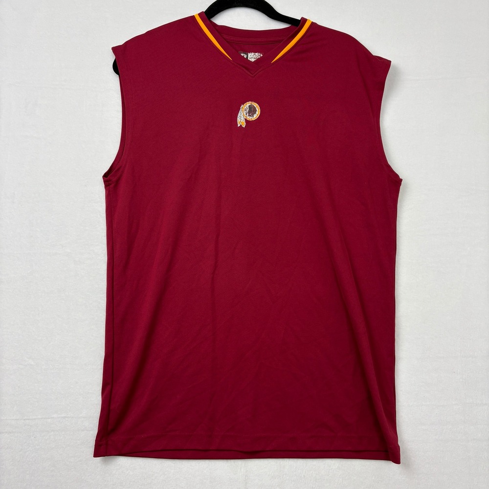 Washington Redskins NFL Mens Sleeveless Athletic Shirt Burgundy V-Neck Size M